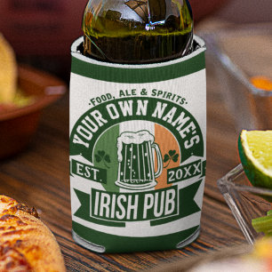 YOUR NAME Irish Pub Funny St Patrick's Day Party Can Cooler