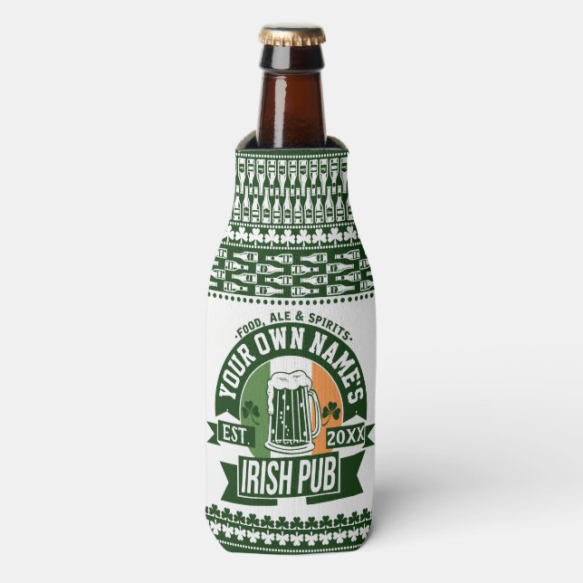Your Name Irish Pub | Personalised Irish Beer Bottle Cooler (Bottle Front)