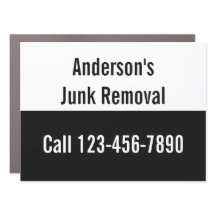 Your Name Junk Removal Black and White Promotional