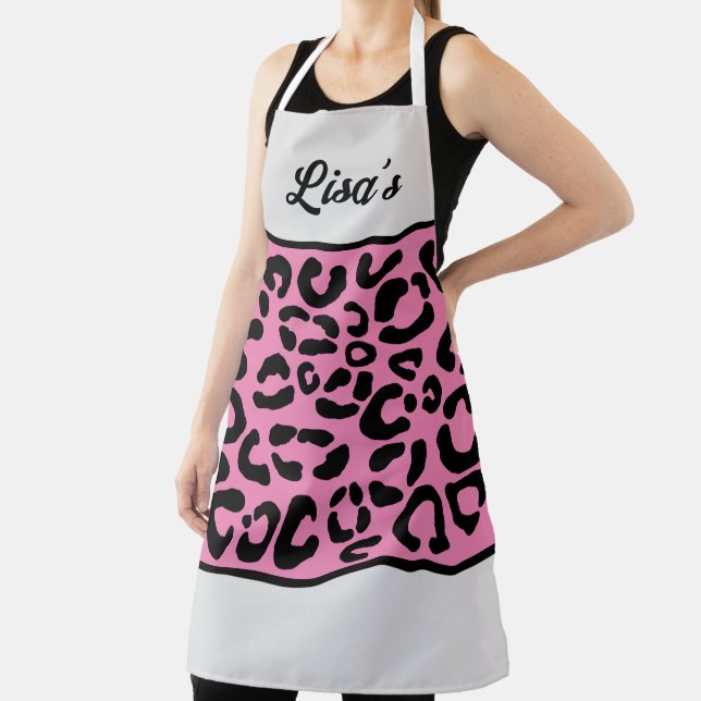 YOUR NAME Leopard Print Apron (Insitu)
