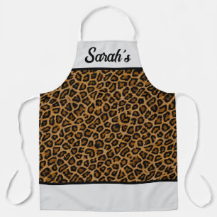 YOUR NAME Leopard Print Apron