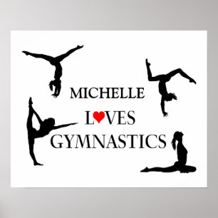 "YOUR NAME" Loves Gymnastics Poster