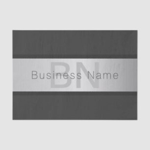Your Name & Monogram Greys & Faux Silver Look Tissue Paper