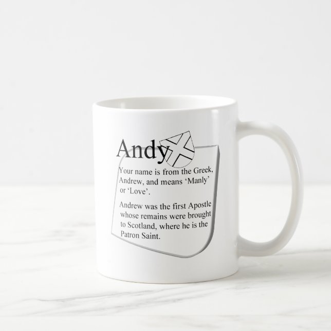 Your name mug, origin and meaning: Andy Coffee Mug (Right)