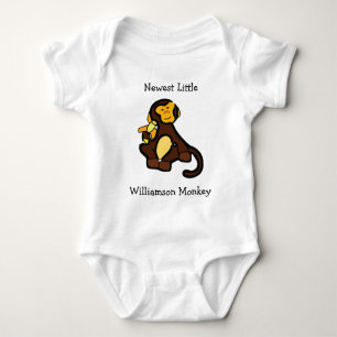 Your Name Newest Little Monkey Baby Bodysuit