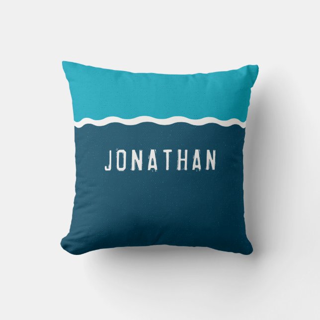 Your Name Ocean Waves Cushion (Front)