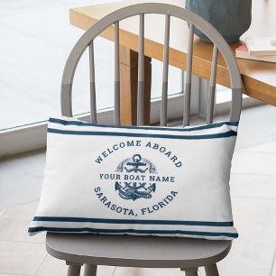 Your Name of Boat Ancient Anchor Lumbar Cushion