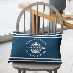 Your Name of Boat Ancient Anchor  Lumbar Cushion