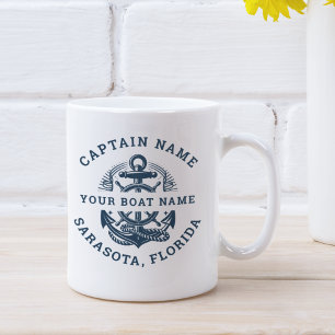 Your Name of Boat Vintage Anchor Coffee Mug