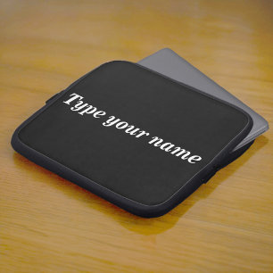 Your Name on Black Laptop Sleeve