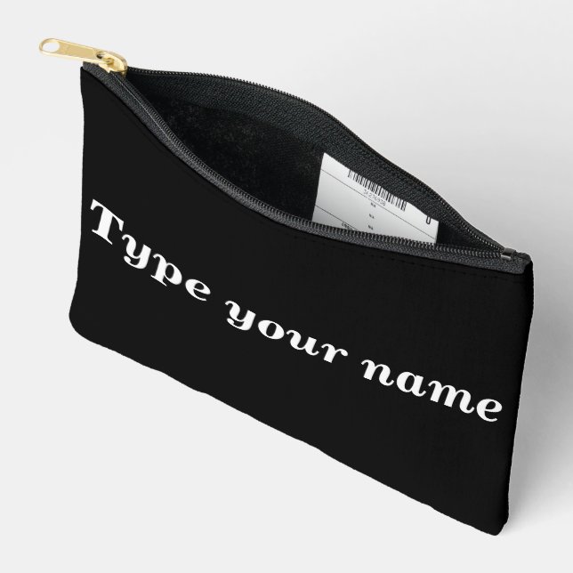 Your Name on Black Pouch (Open)