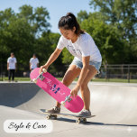 Your Name on Custom Pink Skateboard –Make It Yours<br><div class="desc">Add your name to a Custom Pink Skateboard and make it truly yours! Designed for bold style and smooth rides,  this board features vibrant pink tones,  premium wheels,  and your personalised text or design. A perfect gift or personal statement piece—stand out and skate with flair. Make it yours today!</div>