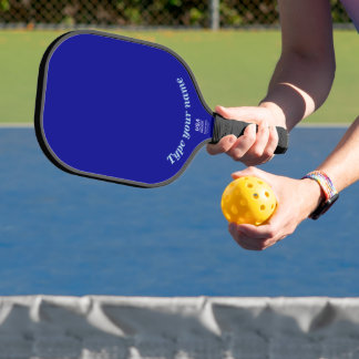 Your Name on Plain Blue Pickleball Paddle