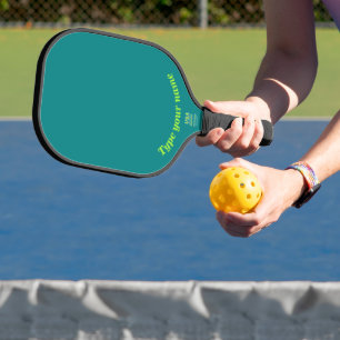 Your Name on Plain Teal Green Pickleball Paddle