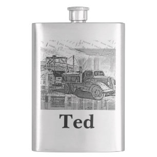 Your Name on this Retro Truck Flask
