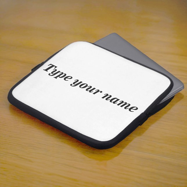 Your Name on White Laptop Sleeve (White laptop sleeve with your name)