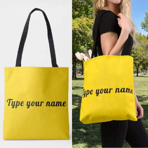 Your Name on Yellow Tote Bag