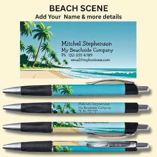 Your Name & Optional Details on Beach Scene