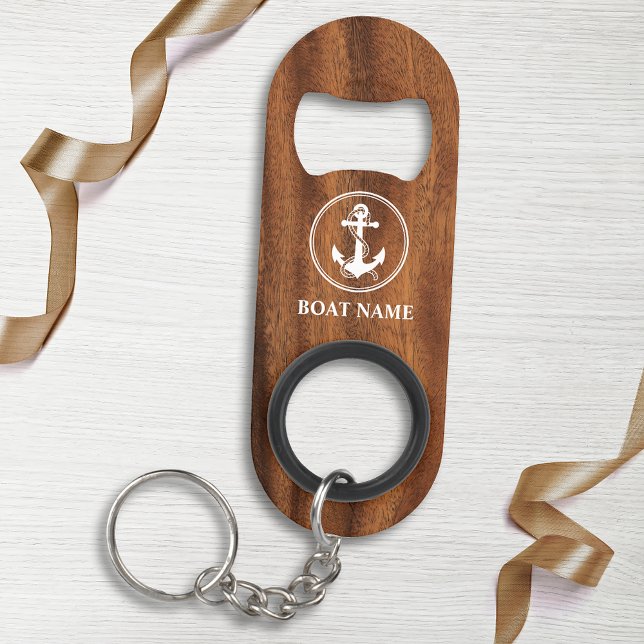 Your Name or Boat Name Anchor & Rope on Wood Style (The perfect gift.)