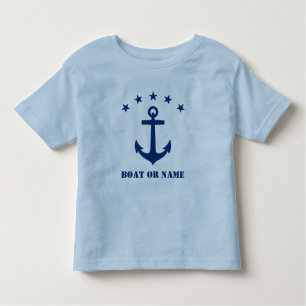 Your Name or Boat Name Classic Anchor Light Blue Toddler T-Shirt