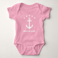 Your Name or Boat Name Classic Anchor Pink & White