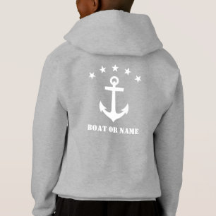 Your Name or Boat Name Classic Anchor White & Gray