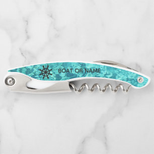 Your Name or Boat Name Ship Wheel   Corkscrew