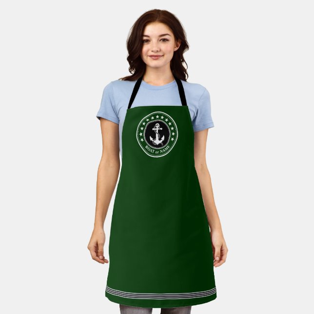 Your Name or Boat Nautical Anchor Stars Forest Apron (Worn)