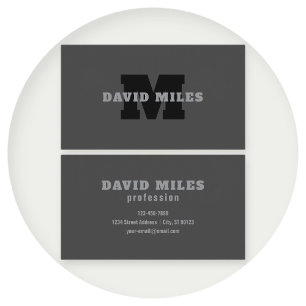Your Name or Business Name Modern Masculine Grey Business Card