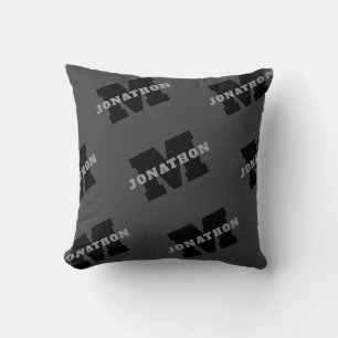 Your Name or Business Name   Modern Masculine Grey Cushion
