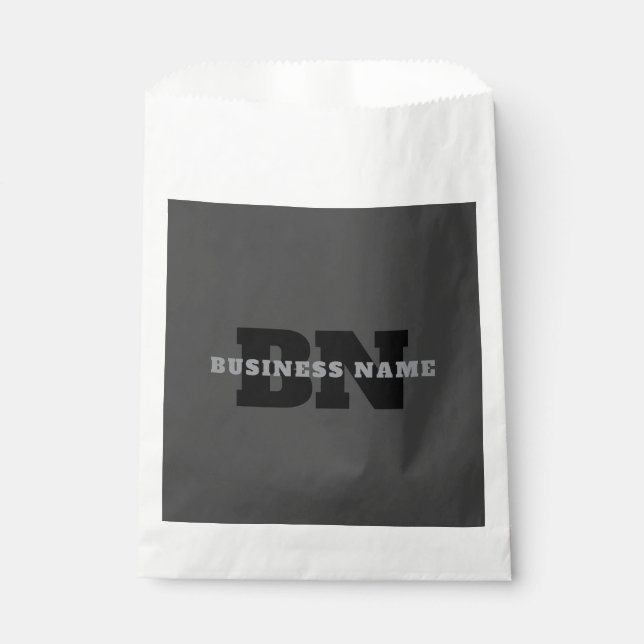 Your Name or Business Name | Modern Masculine Grey Favour Bag (Front)