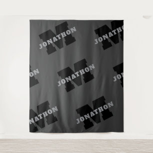 Your Name or Business Name   Modern Masculine Grey Tapestry