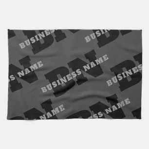 Your Name or Business Name   Modern Masculine Grey Tea Towel