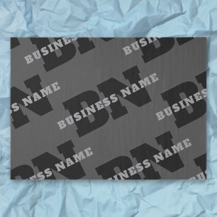 Your Name or Business Name   Modern Masculine Grey Tissue Paper