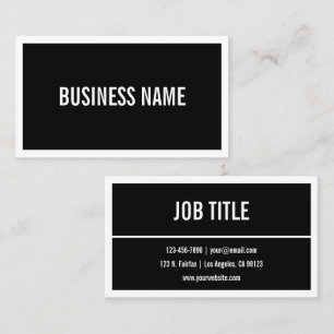Your Name or Business's Name Bold White Border Business Card