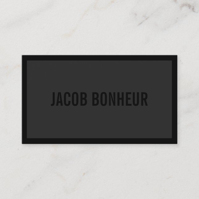 Your Name or Business's Name | Dark Grey & Black Business Card (Front)