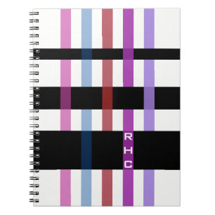 Your Name or Initials & Modern Weaving Stripes Notebook