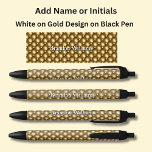 Your Name or Initials on Gold Abstract Black Ink Pen<br><div class="desc">Add the Name or Initials you want on this gold coloured abstract  pen - Change to your own details. See my store for lots more great Pens</div>