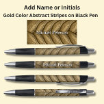 Your Name or Initials on Gold Abstract Stripes<br><div class="desc">Add the Name or Initials you want on this gold coloured abstract striped pen - Change to your own details. See my store for lots more great Pens</div>