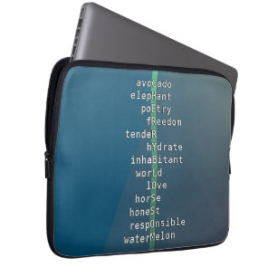 Your name or message with crossword puzzles? Blue Laptop Sleeve