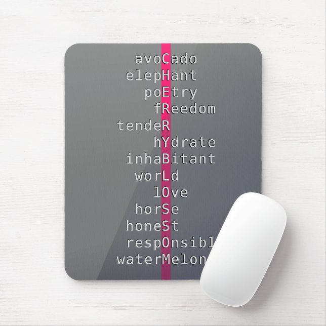 Your name or message with crossword puzzles? Grey Mouse Pad (With Mouse)