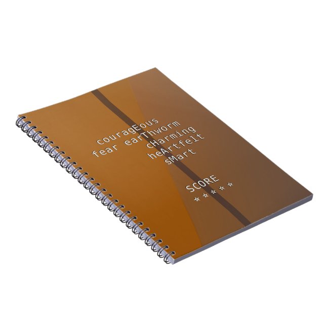 Your name or message with Crosswords? Over brown Notebook (Right Side)