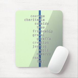 Your name or message with Crosswords? Over green Mouse Pad