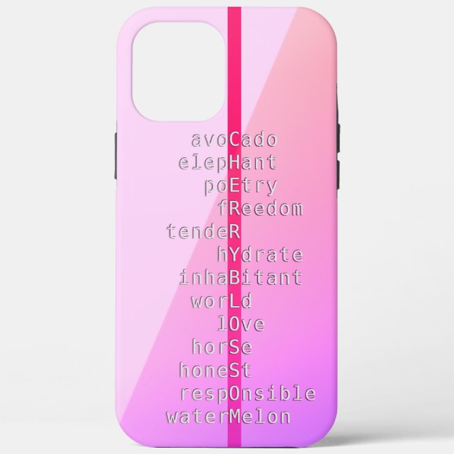 Your name or message with crosswords? Over pink  Case-Mate iPhone Case (Back)