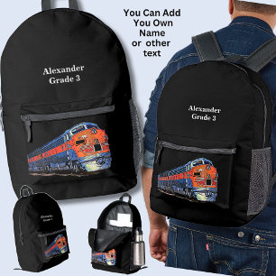 Your Name or Text - F7 Diesel Locomotive Printed Backpack