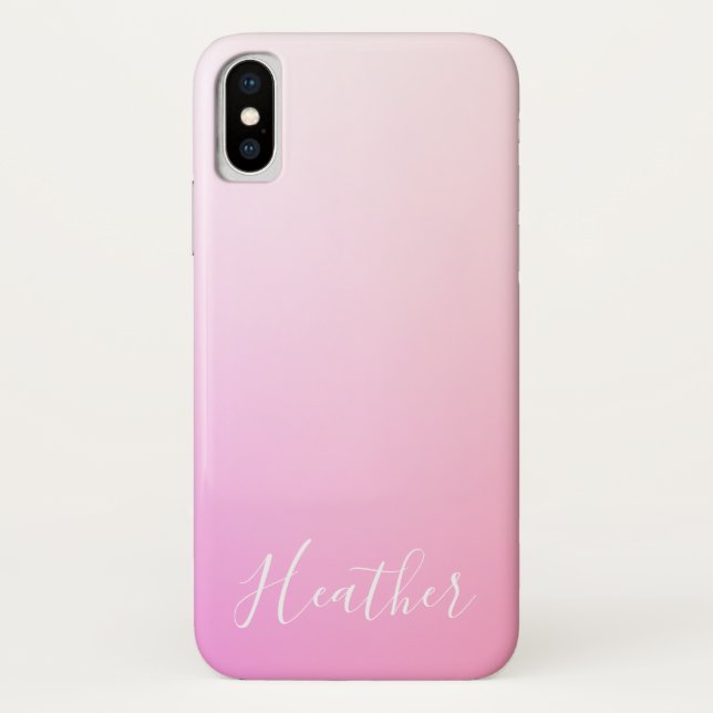 Your Name or Word | Pink Ombre Gradation Case-Mate iPhone Case (Back)