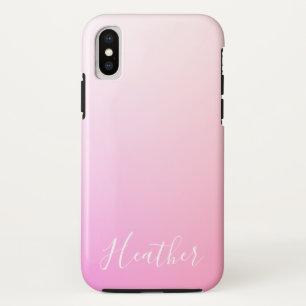 Your Name or Word   Pink Ombre Gradation iPhone X Case