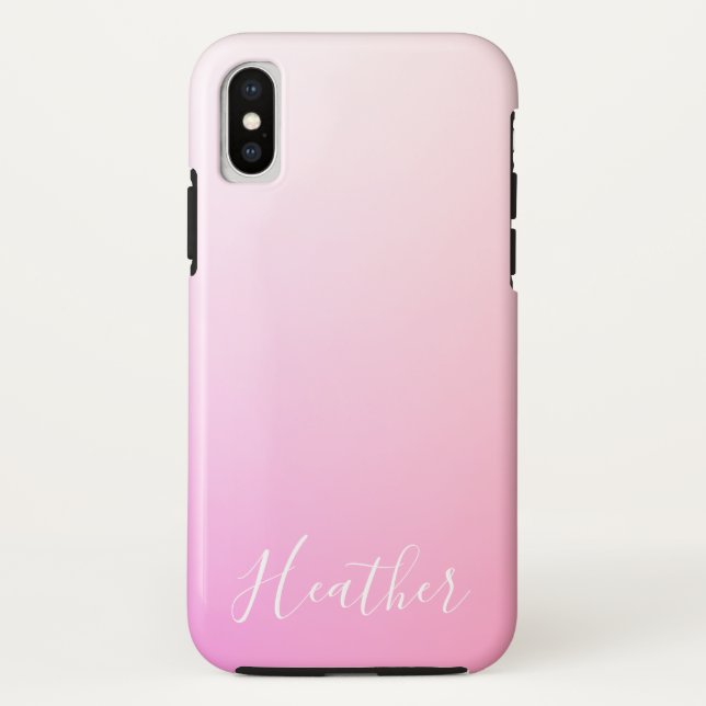Your Name or Word | Pink Ombre Gradation Case-Mate iPhone Case (Back)