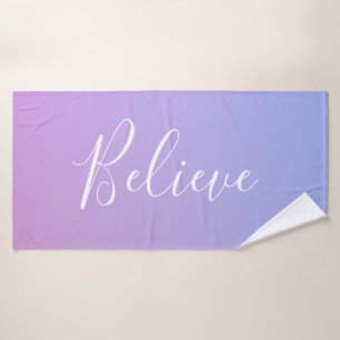 Your Name or Word   Purple Pink & Blue Gradient Bath Towel Set