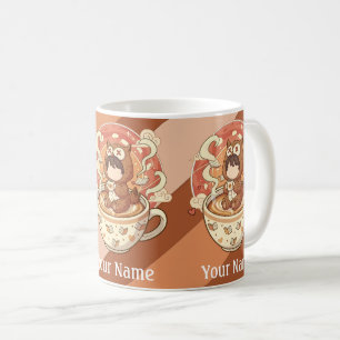 Your Name Owl Coffee Mug Gift for Book Readers